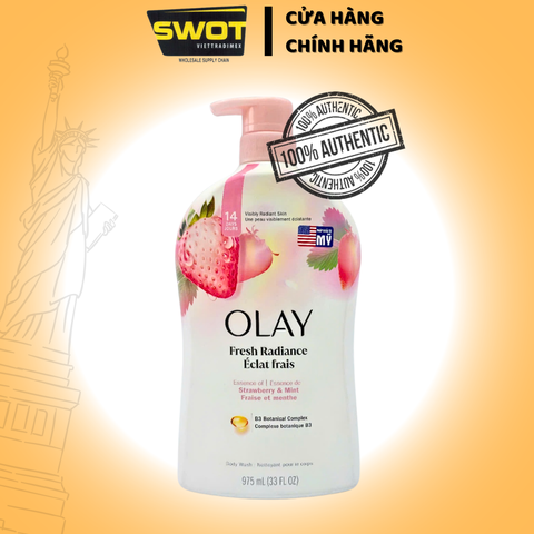 Sữa tắm OLAY Mỹ 650ml & 887ml, Hương Dâu I Bơ Hạt Mỡ I Muối Biển I Tẩy Tế Bào Chết - SWOT