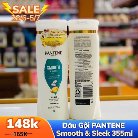 DẦU GỘI PANTENE SMOOTH & SLEEK - CHAI 355ML