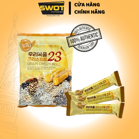 BÁNH NGŨ CỐC GRAIN CRISPY ROLL HÀN QUỐC 150gr, 23 loại ngủ cốc Cung cấp năng lượng và dinh dưỡng, chống đói cho những giờ giữa buổi - SWOT