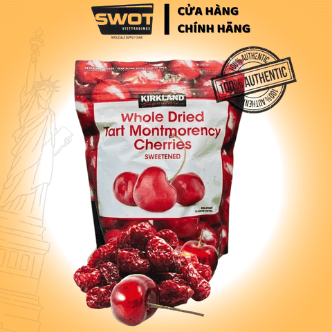 Cherry sấy khô KIRKLAND Mỹ 567g, Cherry khô Tart Montmorency Cherries Mỹ cao cấp, siêu thơm ngon, giàu dinh dưỡng - SWOT