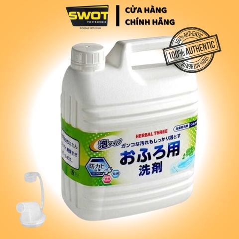 Nước lau sàn nhà và nhà tắm Herbal Tree 4 lít - Nhật Bản, vệ sinh nhà tắm giúp đánh tan các cặn xà phòng bẩn, cặn nước cứng đầu - SWOT