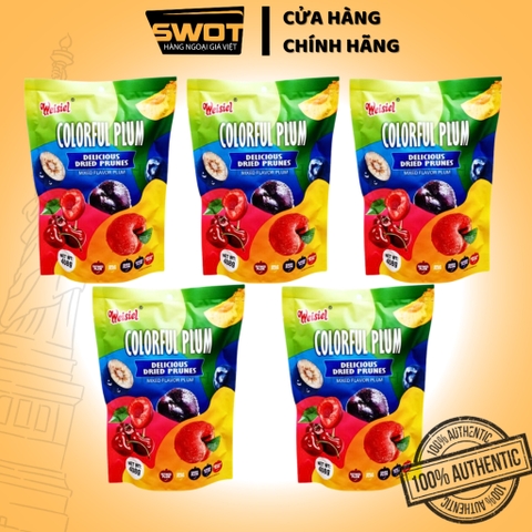 Combo 5 gói Ô Mai Xí Muội 5 vị COLORFUL PLUM 408g, Ô mai mix vị trái cây dẻo giòn chua ngọt vừa phải