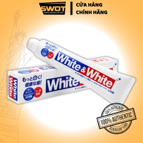 Kem đánh răng White & White Lion Nhật Bản 150g, Kem giúp trắng răng, không ê buốt, cho răng nhạy cảm