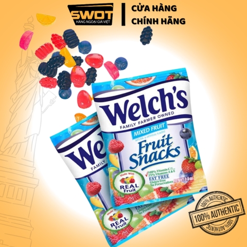 Combo Kẹo dẻo Welch's Fruit Snacks Mỹ Kẹo dẻo trái cây mềm dẻo thơm ngon giàu vitamin không chất béo