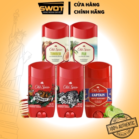 Lăn khử mùi Old Spice Mỹ nhiều mùi, Lăn nách Mỹ dạng sáp khử mùi đến 48h, hương dễ chịu không ố vàng