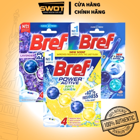 Vỉ 4 viên tẩy bồn cầu Bref Đức 50g, Viên khử mùi Đức cao cấp, khử sạch vi khuẩn và mảng bám khử mùi hôi hiệu quả - SWOT