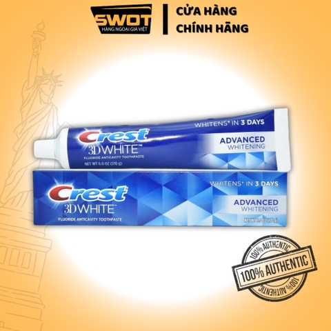 Kem đánh răng Crest Mỹ, Kem đánh răng bảo vệ răng chắc khỏe, trắng sáng, hương bạc hà thanh mát
