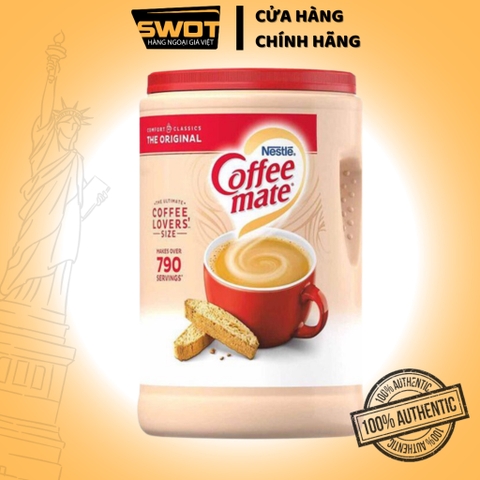 Bột cà phê hòa tan Nestle Coffee Mate Mỹ 1.5Kg, Bột sữa pha cà phê Mỹ cao cấp, thơm béo, vị ngon hảo hạng