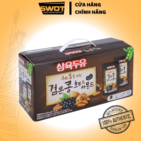 Thùng 20 Sữa hạt Óc Chó, Đậu Đen, Hạnh Nhân Sahmyook Hàn Quốc 190ml, Sữa thơm ngon giàu dinh dưỡng