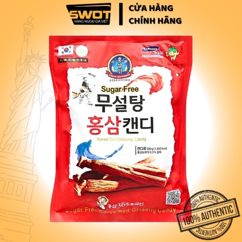 Kẹo hồng sâm không đường Hàn Quốc 500g, Kẹo sâm Hàn cao cấp, thơm ngon, giúp ăn ngon ngủ sâu, an toàn sức khỏe
