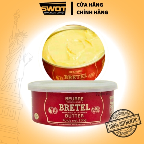 Bơ mặn Bretel Pháp 250g, Bơ Pháp cao cấp, hương vị đặc trưng thơm ngon giàu dưỡng chất - SWOT