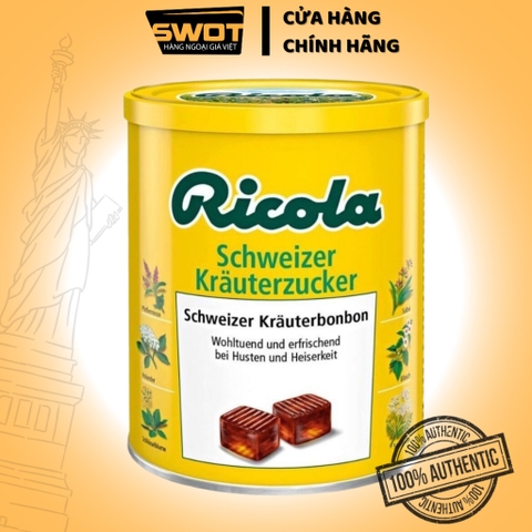 Kẹo ngậm ho Ricola Đức 250g, Kẹo ngậm thảo mộc Đức, giảm ho hiệu quả, không đường & chất bảo quản