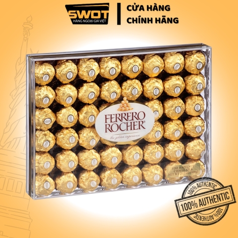 Socola Ferrero Rocher Mỹ 48 viên 600g, Chocolate Ferrero Rocher Fine Hazelnut Mỹ cao cấp, sang trọng - SWOT