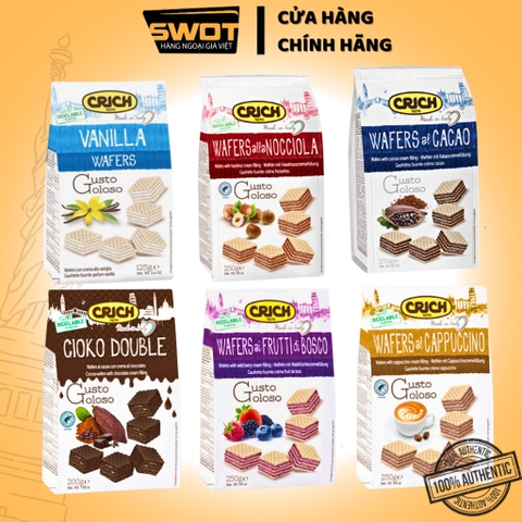 Combo 6 vị Bánh Crich xốp Ý 250g mix 6 vị, Bánh Crich xốp Ý nhân kem, giòn rụm, thơm ngon đặc biệt