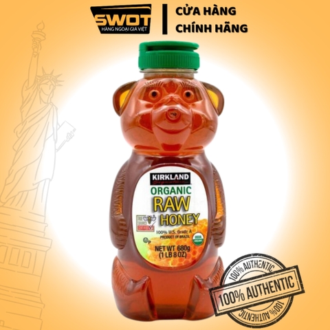 Mật ong Honey Bear Kirkland Mỹ 680g, Mật ong nguyên chất Mỹ cao cấp, giàu dinh dưỡng, tốt cho sức khỏe - SWOT