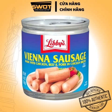 Xúc xích đóng hộp Libby's Vienna Saugage Mỹ 130g, Xúc xích ăn liền Mỹ thơm ngon, bổ dưỡng tiện lợi