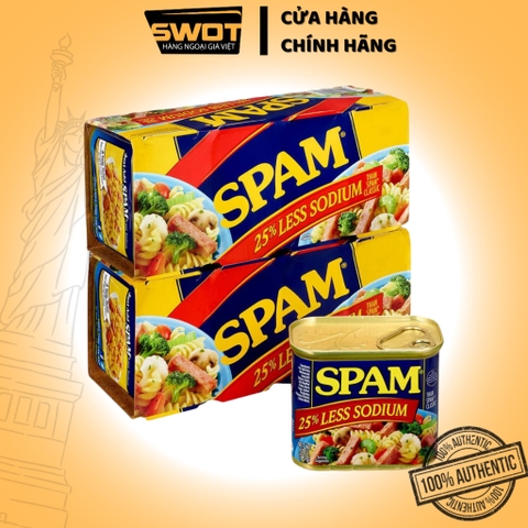 Combo Lốc Thịt hộp SPAM Hormel Foods Mỹ 340g, Thịt heo hộp Mỹ thơm ngon đậm vị, giàu chất dinh dưỡng