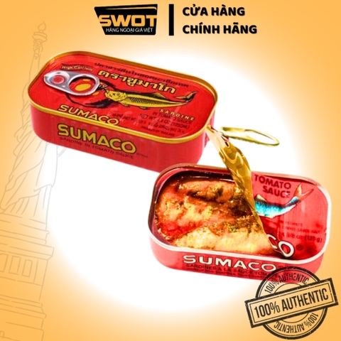 Cá hộp sốt cà Sumaco Thái 125g, Cá mòi sốt cà Thái Lan cao cấp, thơm ngon đậm vị, bổ dưỡng, tiện lợi