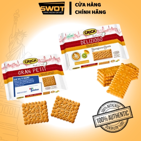 Bánh quy Crich Ý 500G, Bánh quy giòn Ý cao cấp, Bánh cookie béo béo giòn giòn, thơm ngon hảo hạng, bổ dưỡng - SWOT