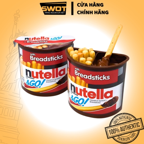 Bánh que chấm Socola Nutella & Go 52g Ý, Bánh chấm Chocolate thơm ngon tuyệt vị, giàu dinh dưỡng