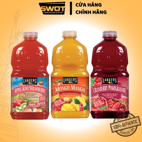 Nước ép trái cây LANGERS 1.89L MỸ nhiều vị, Nước ép trái cây tươi Mỹ, giàu dinh dưỡng, chống oxi hóa