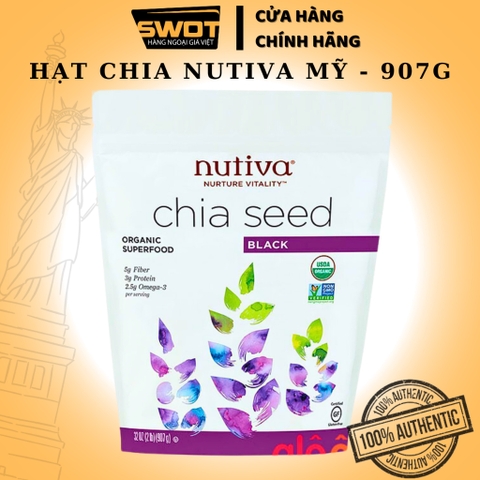 Hạt Chia Mỹ Nutiva Organic Black Seeds 907gr, hỗ trợ tăng sức khỏe và trí lực, chống béo phì, tốt cho tim mạch và ngăn ngừa nguy cơ mắc các bện.h u.ng th.ư - SWOT