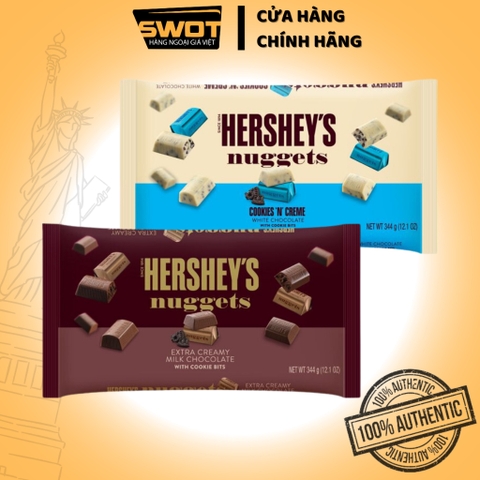 Socola Hershey's Nuggets Mỹ nhiều vị 344g, Chocolate Mỹ cao cấp, thơm ngon đặc biệt không ngọt gắt