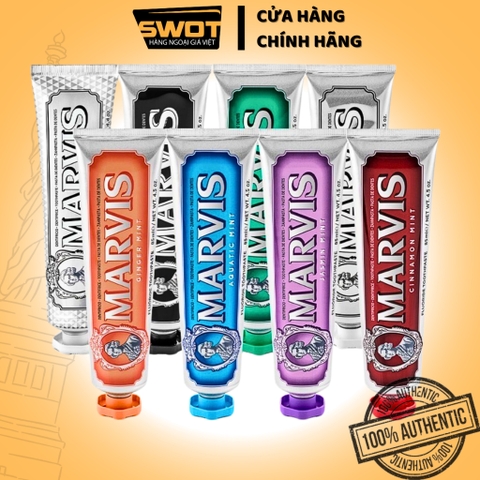 Kem Đánh Răng Marvis Ý 85ml nhiều mùi, Kem đánh răng giúp răng chắc khỏe trắng sáng hơi thở thơm mát