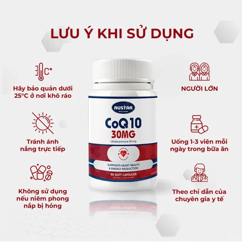 Austar CoQ10 30MG - Viên Uống Hỗ Trợ Sức Khỏe Tim Mạch( 60 Viêb)