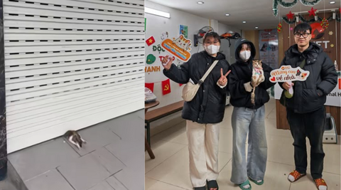 Bé mèo con bị mắc kẹt ở cửa cuốn tưởng chừng là không thể vượt qua nay đã được nhận nuôi rồi đó