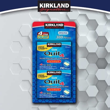 Kẹo singum cai thuốc lá không đường kirkland signature quit gum 4mg