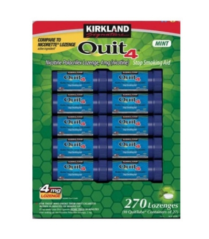 Kẹo ngậm cai thuốc lá vị bạc hà kirkland signature quit lozenges 4mg