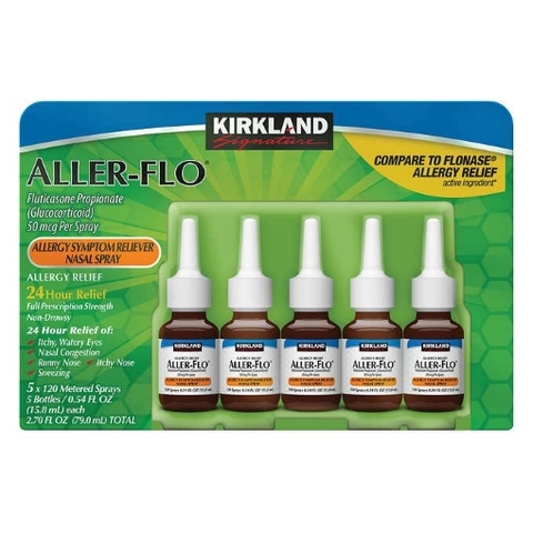Thuốc xịt mũi dị ứng kirkland signature aller - flo 50 mcg. allergy spray