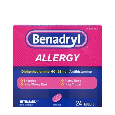 Thuốc chống dị ứng benadryl allergy ultratabs, 24 viên