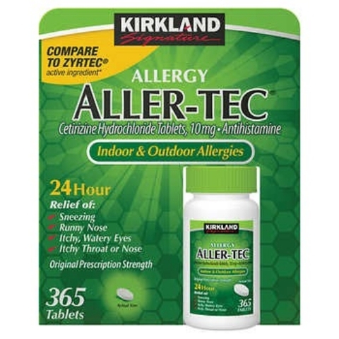 Viên uống chống dị ứng mũi kirkland signature aller-tec,10mg 365 viên