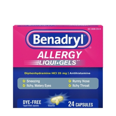 Thuốc chống dị ứng benadryl allergy liqui-gels, 24 viên