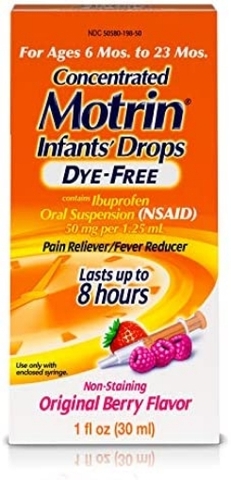 Thuốc giảm đau, hạ sốt dành cho trẻ sơ sinh infants' motrin concentrated liquid medicine drops with ibuprofen, berry, 1 fl. oz