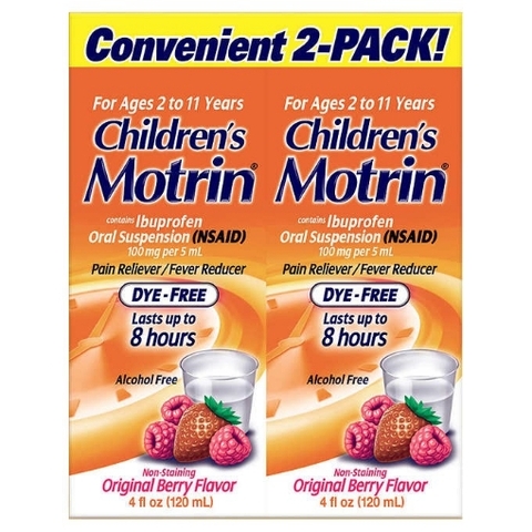 Siro giảm đau hạ sốt dành cho trẻ em từ 2-11 tuổi children's pain reliever / fever reducer oral suspension medicine, berry flavor, 2 pack