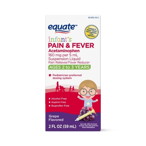 Thuốc giảm đau và hạ sốt cho trẻ em equate infant's pain & fever acetaminophen, 160 mg