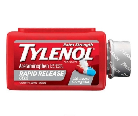 Thuốc giảm đau và hạ sốt tylenol extra strength acetaminophen, rapid release gels, 290 viên