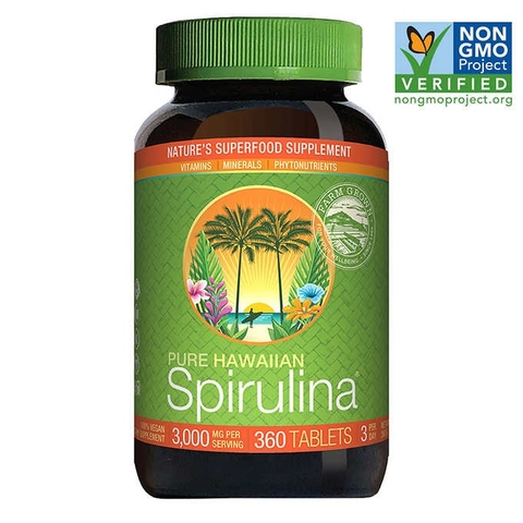 Viên uống tảo xoắn Pure Hawaiian Spirulina 3000 mg, 360 viên