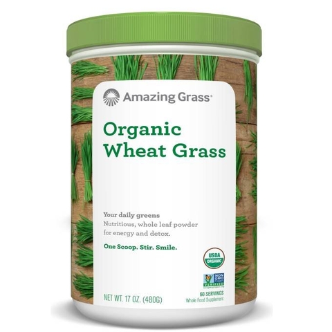 Bột cỏ lúa mì hữu cơ amazing grass organic wheatgrass powder, 480g