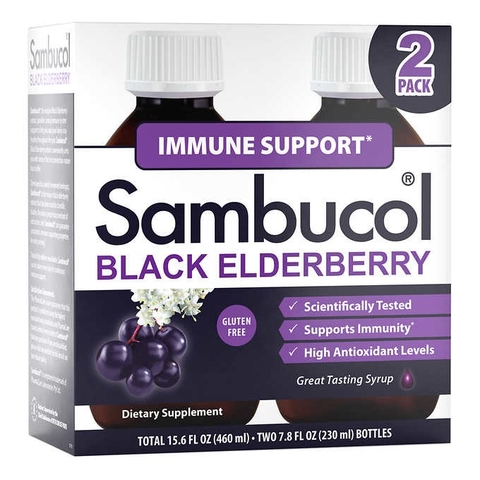 Siro hỗ trợ miễn dịch Sambucol Black Elderberry Immune Support Syrup