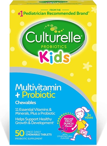 Viên nhai hỗ trợ tiêu hóa và miễn dịch cho bé Culturelle Kids Complete Multivitamin + Probiotic Chewable, 50 viên.