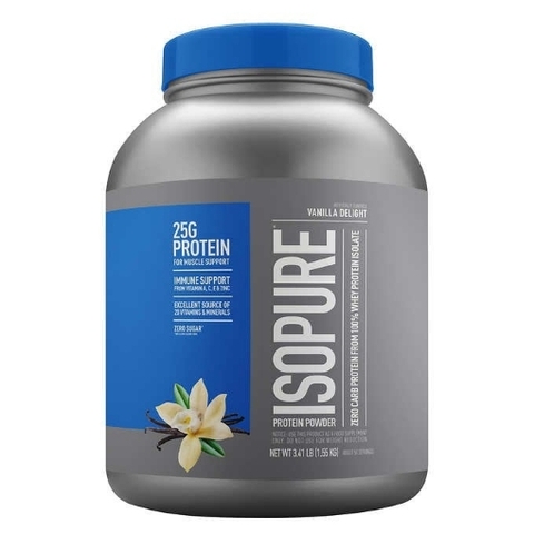 Bột protein không carb hương Vani Isopure Zero Carb Protein Powder, Vanilla Delight
