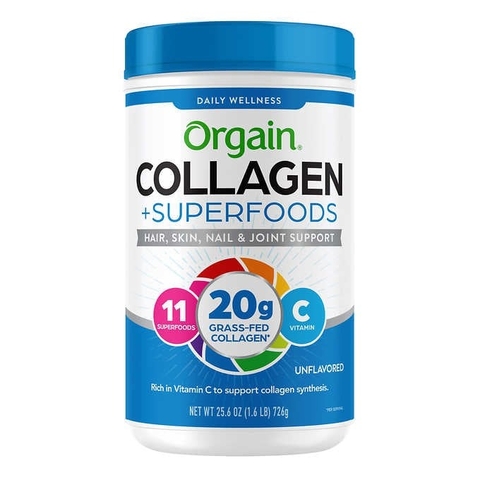 Bột siêu thực phẩm bổ sung Collagen Orgain Collagen + Superfoods Unflavored, 1.6lbs