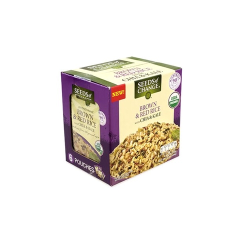 Hạt diêm mạch và gạo lức hữu cơ Seeds Of Change Brown & Red Rice With Chia & Kale 8.5oz, 6 count