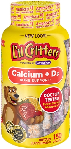 Kẹo dẻo Canxi + D3 L’il Critters Calcium + D3, 150 viên