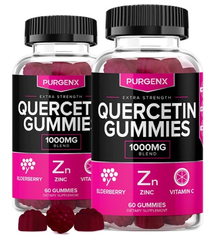 Kẹo dẻo bổ sung hệ miễn dịch Purgenx Quercetin + Zinc + Vitamin C 1000mg Gummies Supplements