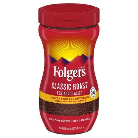 Cà phê hòa tan rang kiểu cổ điển folgers instant coffee classic roast coffee
